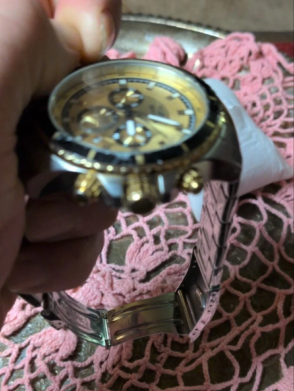 Invicta Gold and Black Men's Chronograph Watch